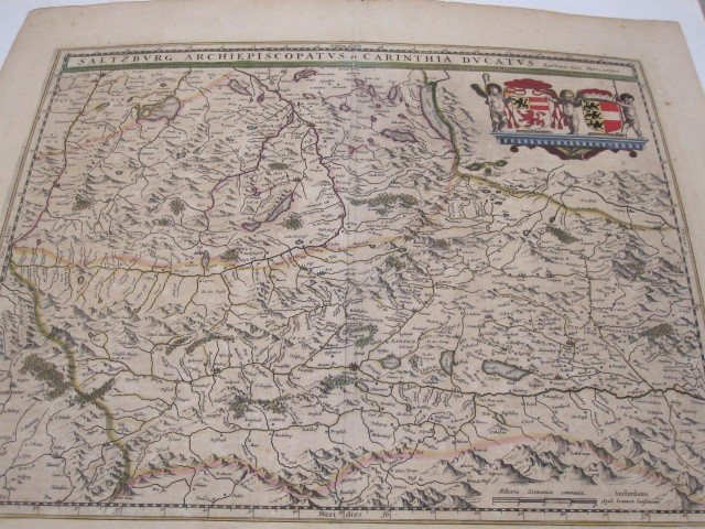 Archdiocese Of Salzburg And Duchy Of Carinthia. Map Of Jansonius. Amsterdam 17th Century-photo-4