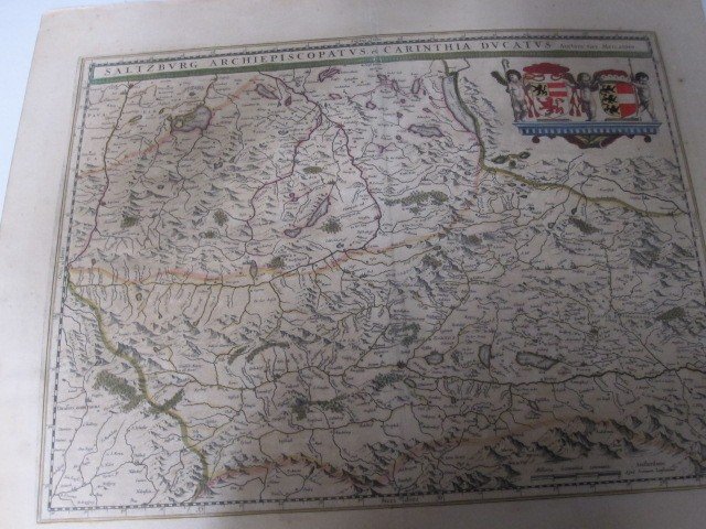 Archdiocese Of Salzburg And Duchy Of Carinthia. Map Of Jansonius. Amsterdam 17th Century-photo-1