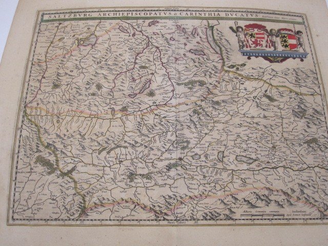 Archdiocese Of Salzburg And Duchy Of Carinthia. Map Of Jansonius. Amsterdam 17th Century-photo-5