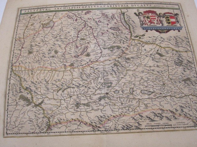 Archdiocese Of Salzburg And Duchy Of Carinthia. Map Of Jansonius. Amsterdam 17th Century-photo-6