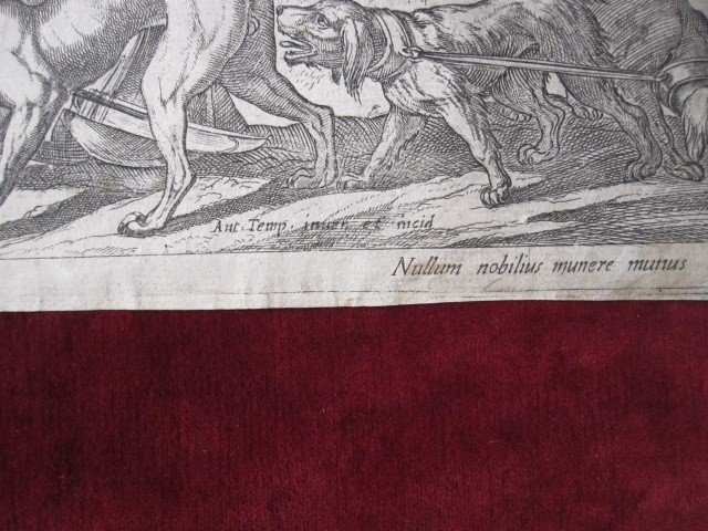 Scène De Chasse. Gravure Sur Cuivre d'Antonio Tempesta. XVIe-xviie Siècles-photo-4