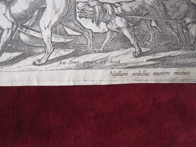 Hunting Scene. Copper Engraving By Antonio Tempesta. 16th-17th Centuries-photo-4