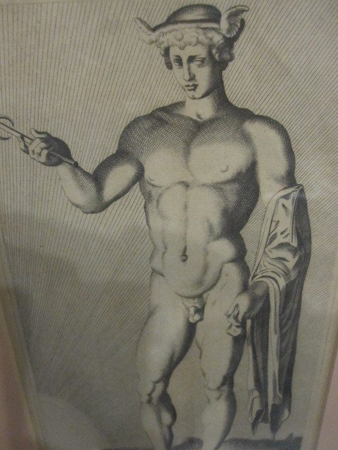 Mercury From The Ludovisi Garden In Rome, Copper Engraving By Cornelius Van Dalen.-photo-3