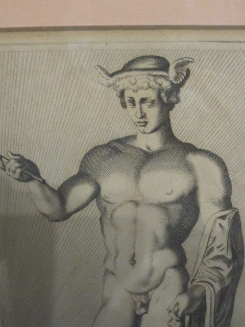 Mercury From The Ludovisi Garden In Rome, Copper Engraving By Cornelius Van Dalen.-photo-5