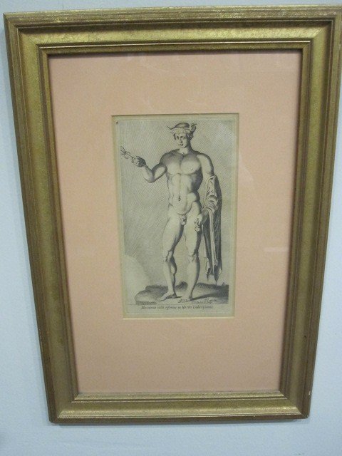 Mercury From The Ludovisi Garden In Rome, Copper Engraving By Cornelius Van Dalen.