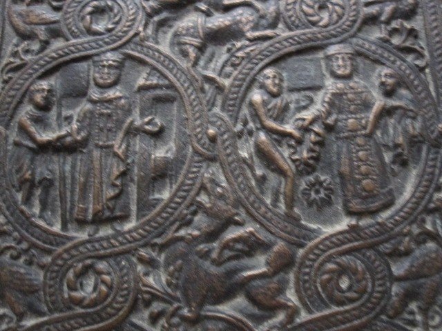 Gospel Cover From The Middle Ages. Layer Made In Bronze With A 19th Century Mold-photo-1