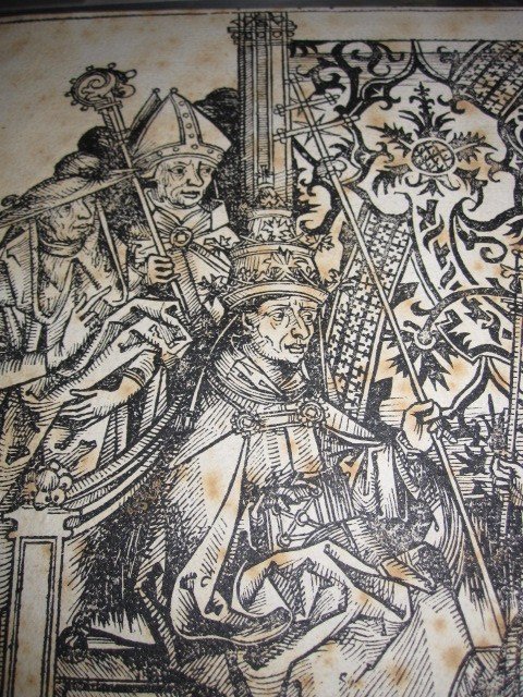 Pope Pius II And Emperor Frederick III. Incunabula Engraving From The Chronicle Of Nuremberg. 1493-photo-3