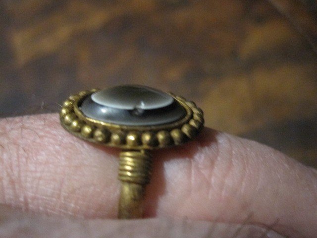 Roman Or Byzantine Ring With "cat's Eye" Agate, Original Setting In Gold Or Electrum-photo-4