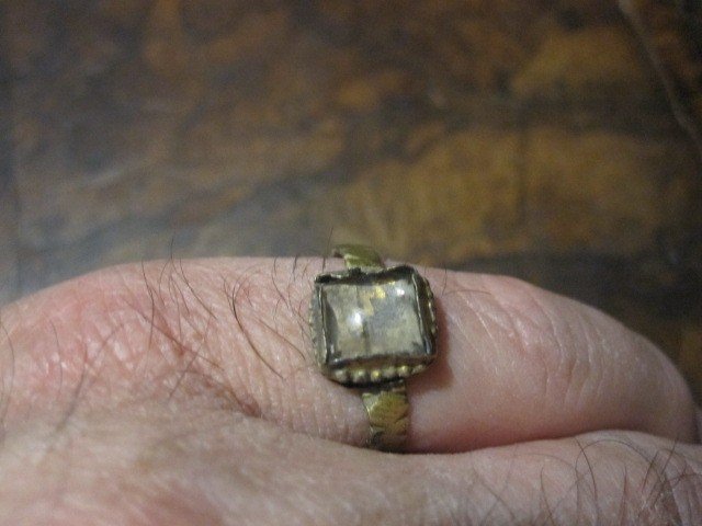 Renaissance Ring In Gilded Silver And Rock Crystal. 16th Or 17th Century-photo-1