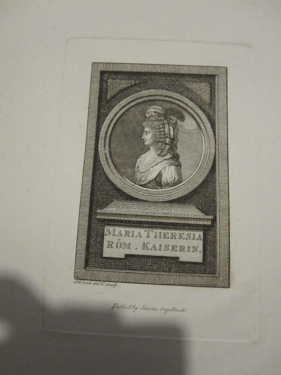 7 Engravings From The 18th And 19th Century. Portraits Of Catherine The Great Of Russia And Maria Teresa -photo-4