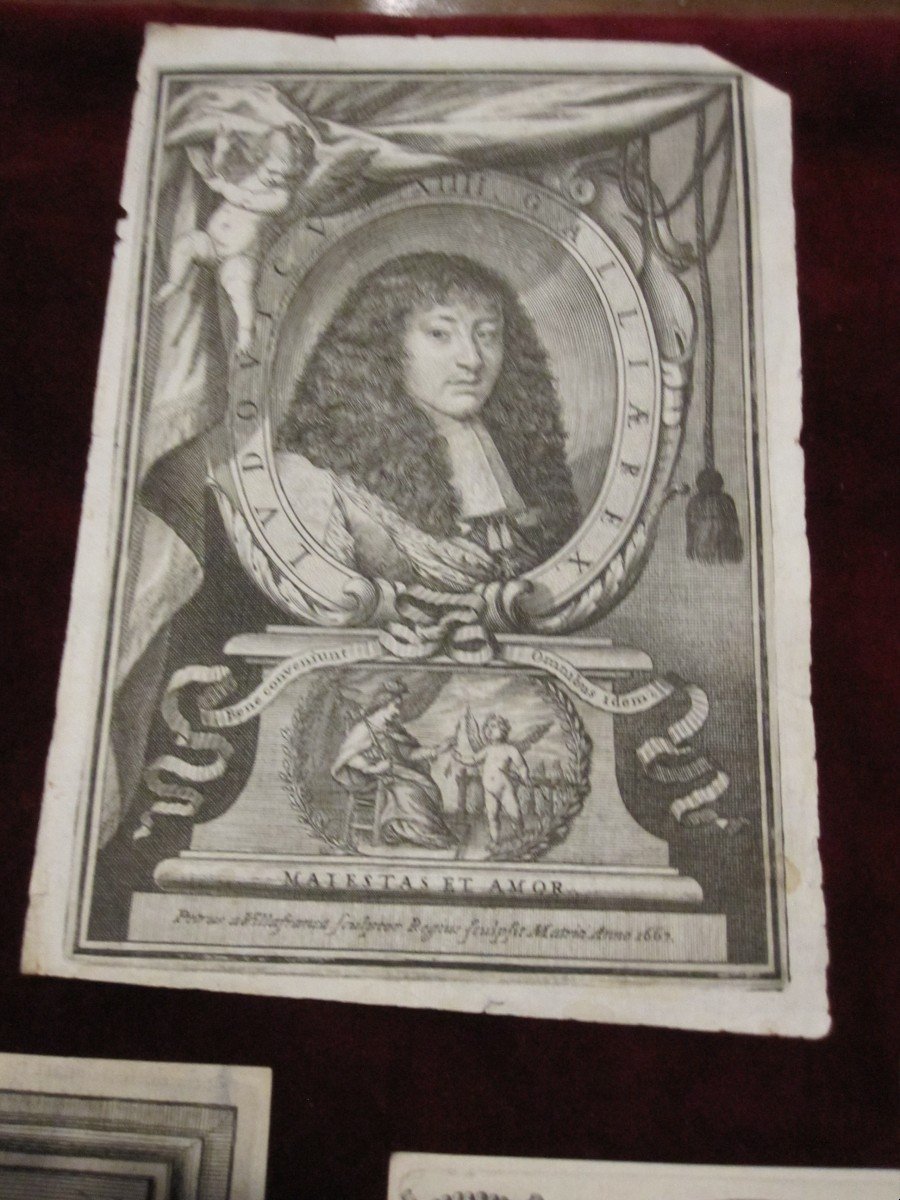 5 Gravures Du 17ème Siècle. Louis XIV, Michel Del Hospital Et Deux Maréchaux De France-photo-2