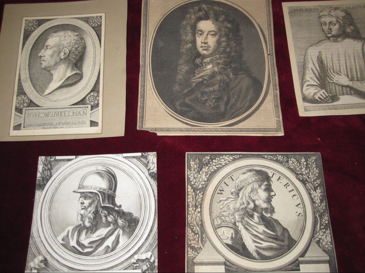 5 Gravures Du XVIe Au XVIIIe Siècles. Divers Personnages-photo-7