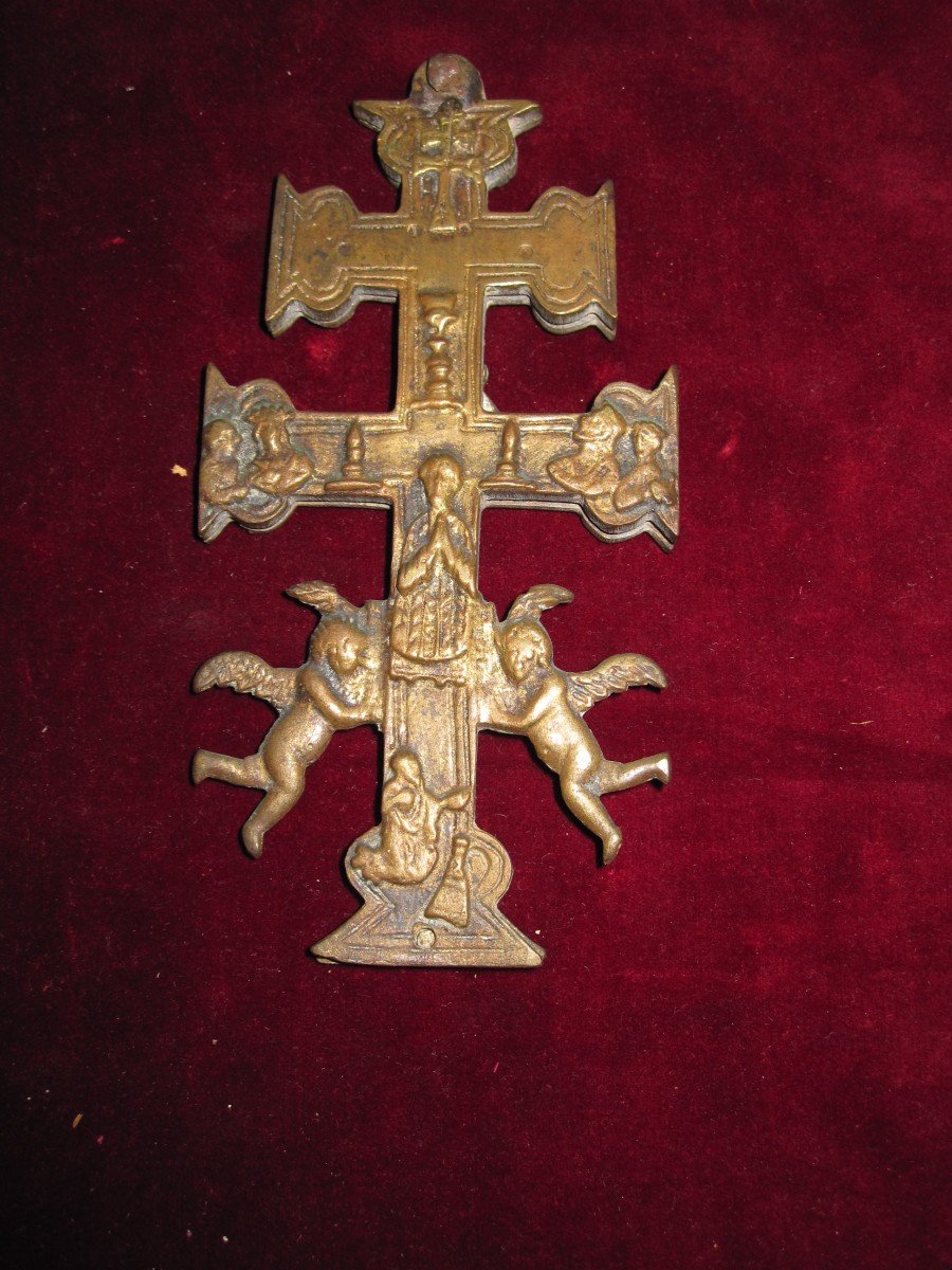 Two Caravaca Crosses In Bronze. Spain 18th Century-photo-3