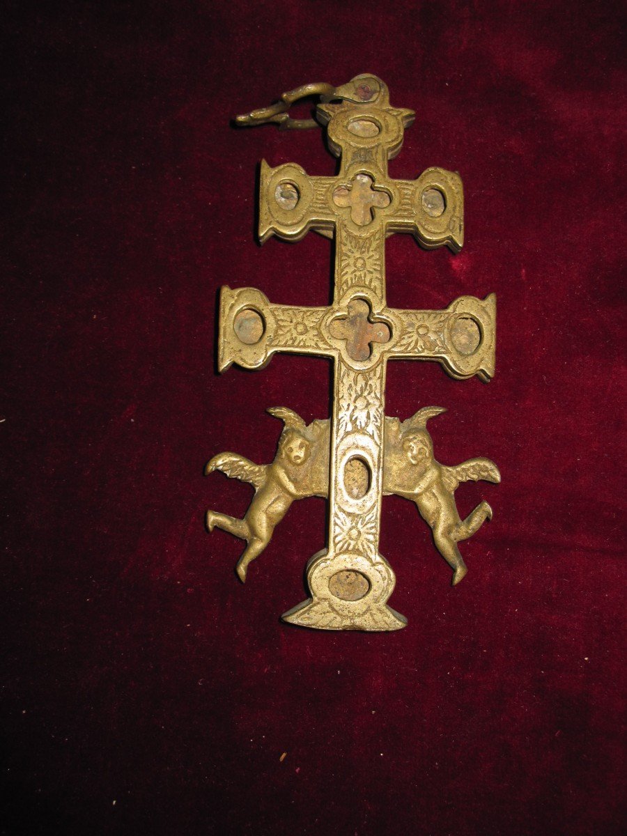 Two Caravaca Crosses In Bronze. Spain 18th Century-photo-4