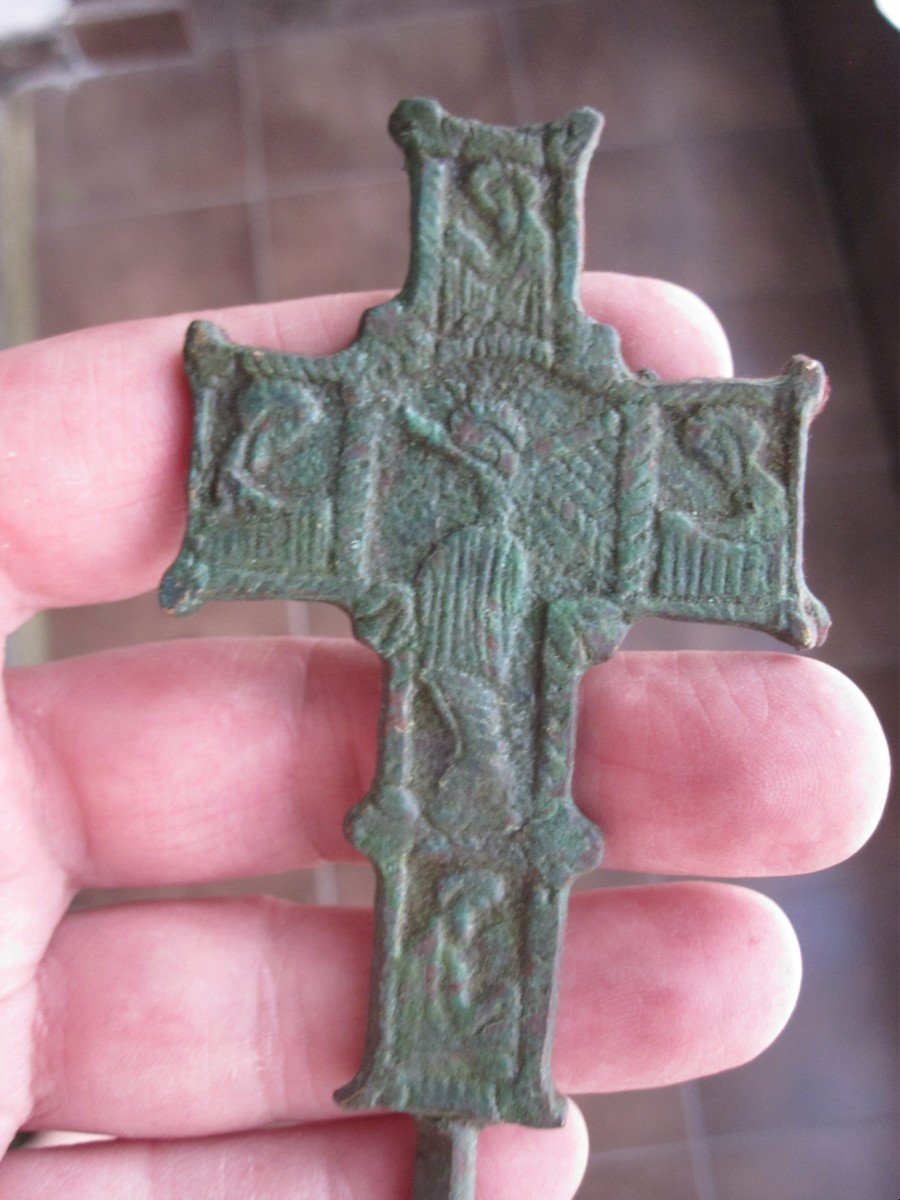 Byzantine Cross Compartmented With Christ, The Virgin And Several Saints. 14th Or 15th C.-photo-1