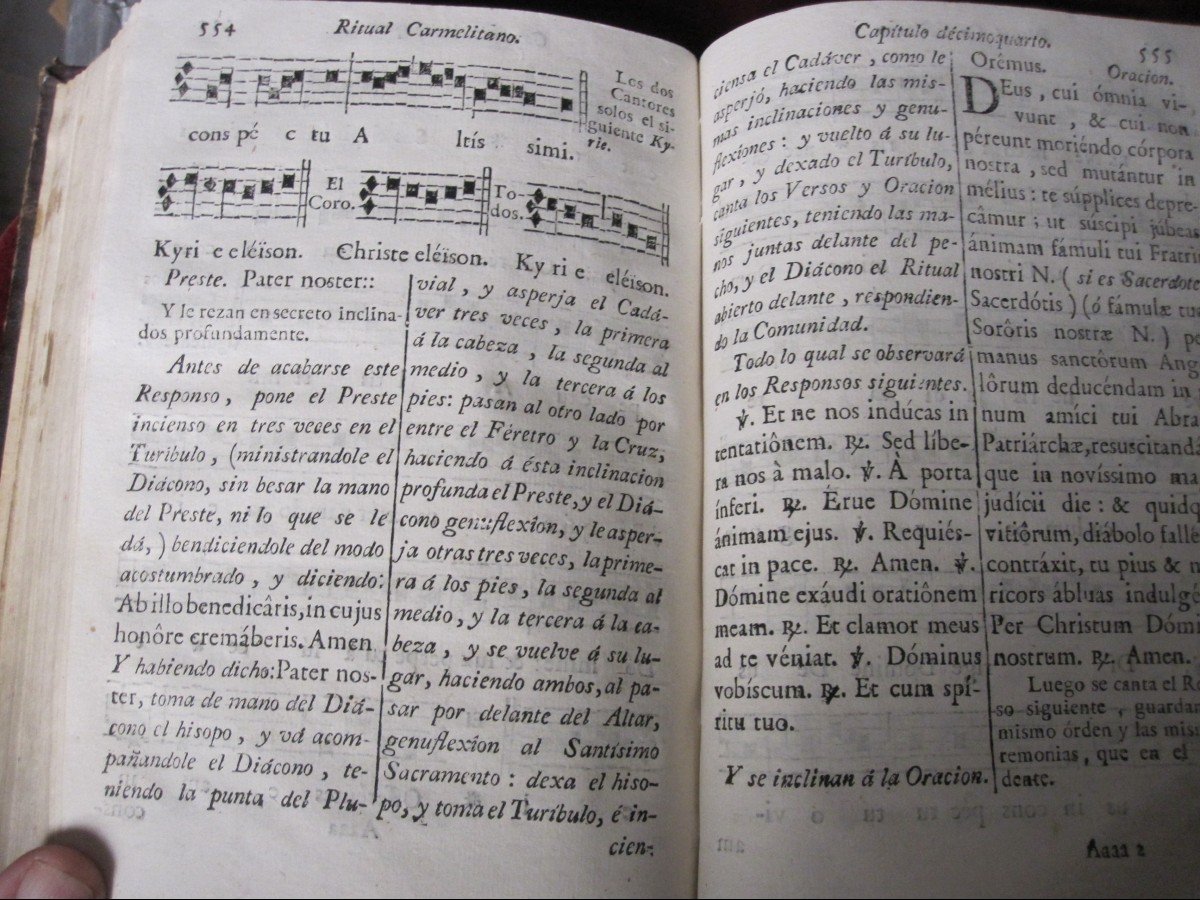 Rituel Des Carmélites. Processionnaire Et Funérailles. Musique Notée Sur De Nombreuses Pages -photo-2