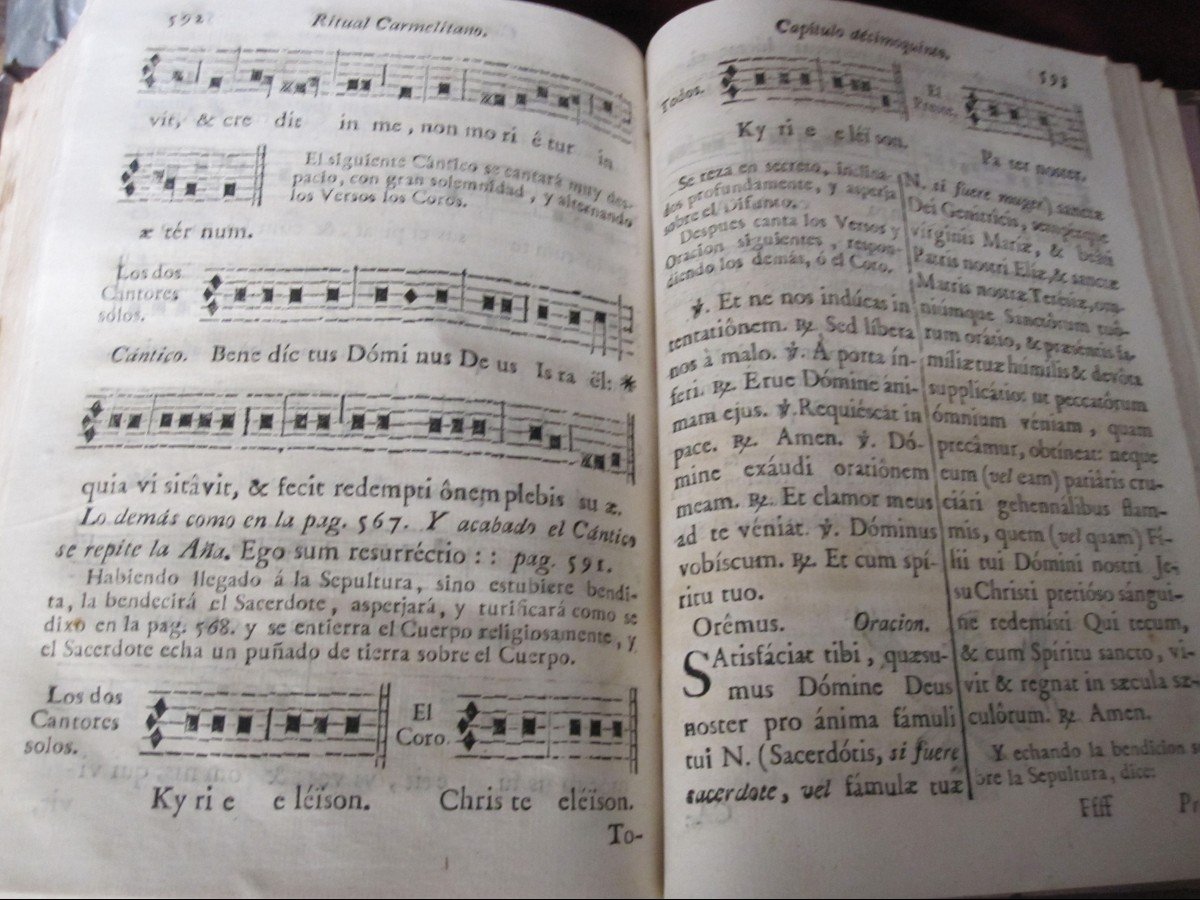 Rituel Des Carmélites. Processionnaire Et Funérailles. Musique Notée Sur De Nombreuses Pages -photo-4