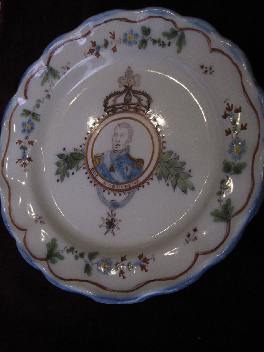 Popular Ceramic Plate With Portrait Of The Duke Of Angoulême