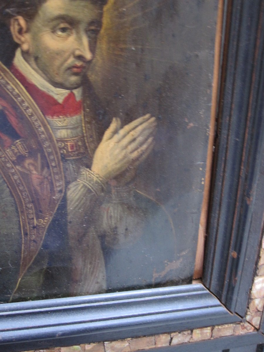 Portrait Of A Clergyman Dressed In A Rain Cape. Oil On Copper-photo-4