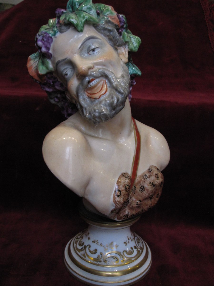 Figure Of Bacchus Or Satyr Porcelain By Capo Di Monti. S. XIX