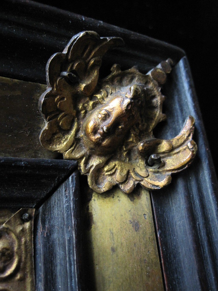 Paire De Cadres En Bois Et Bronze Doré Du XVIIIe Siècle-photo-4