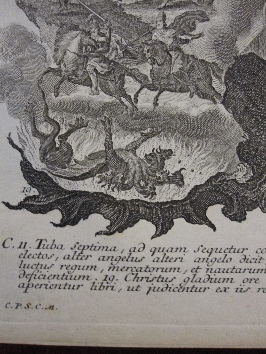 4 Magnifiques Gravures Aux Motifs Allégoriques De l'Apocalypse. Signé: Klauber-photo-2