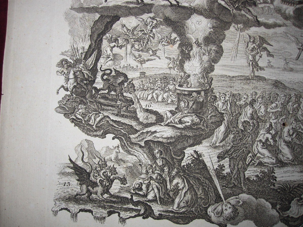 4 Magnifiques Gravures Aux Motifs Allégoriques De l'Apocalypse. Signé: Klauber-photo-7