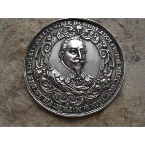 Gustav Adolf II Of Sweden. Great Silver Medal From The 17th Century