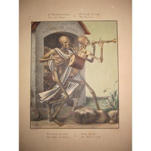 Danse De Mort Allemande. Collection De 40 Lithographies En Couleurs Du XIXe Siècle.