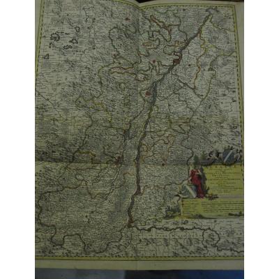 Large Map Of Alsace. By Nicolaun Visscher 60 X 49 Cm. Colorful From The Time