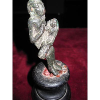 Isis With Harpocrates. Ptolemaic Bronze Statuette.