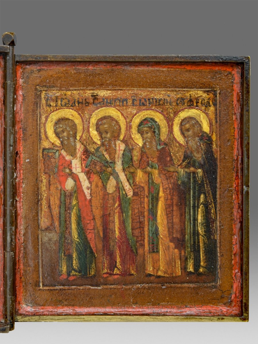 Icon Icon Icon Triptych Russia Circa 1680-photo-3