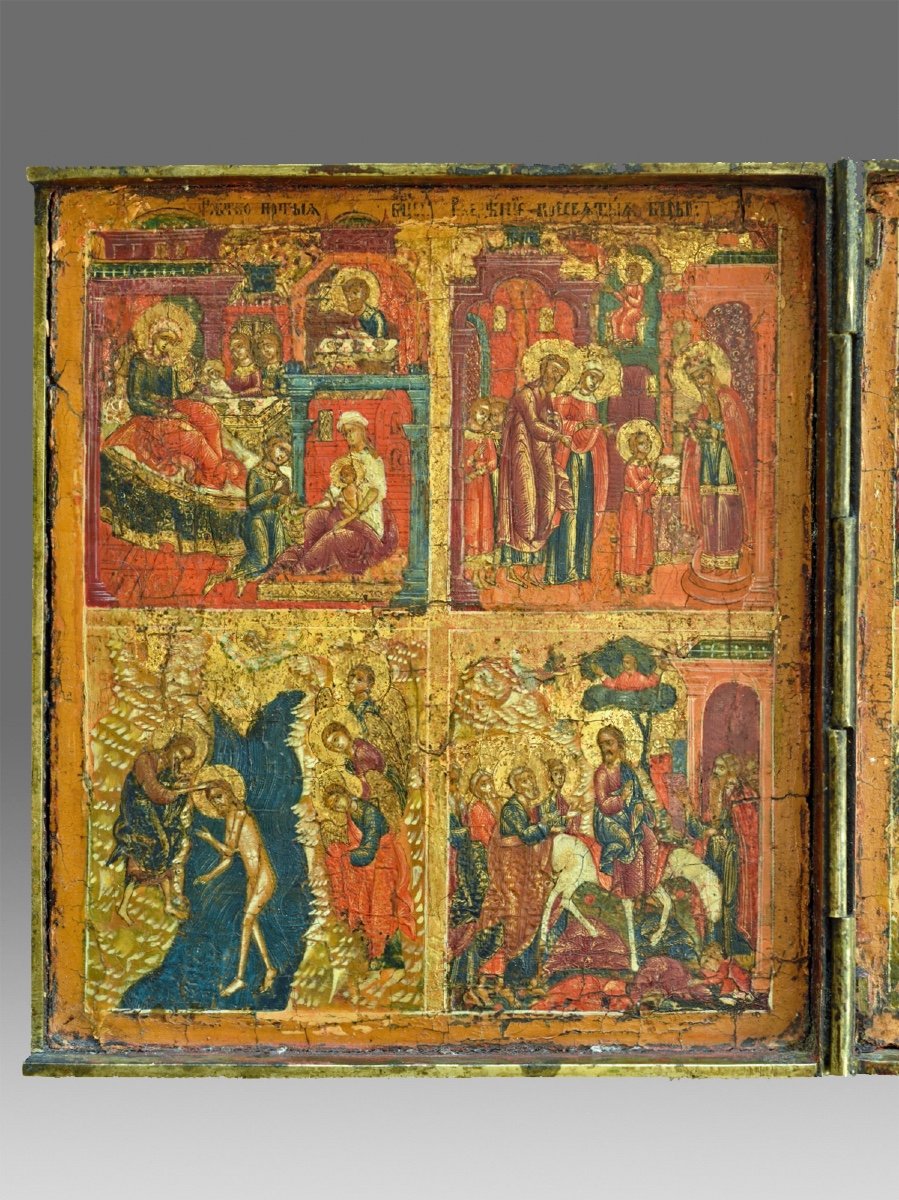 Moscow School Triptych Late 17th Century-photo-2