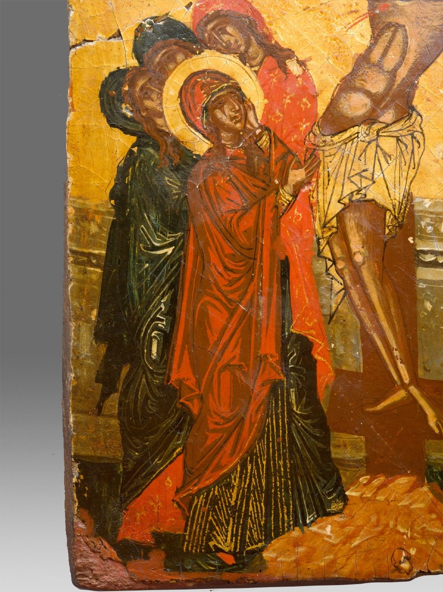 Icône Icon Crucifixion Du Christ Crète Vers 1500-photo-3