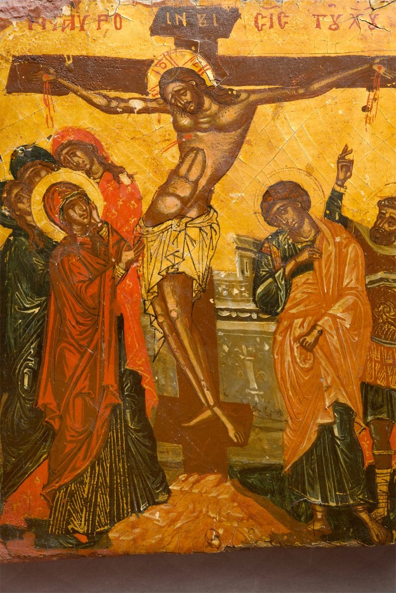 Icône Icon Crucifixion Du Christ Crète Vers 1500-photo-4