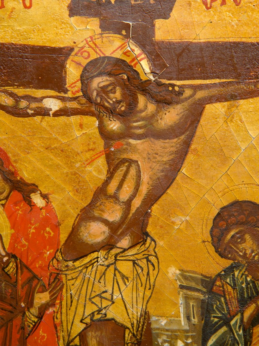 Icon Icon Crucifixion Of Christ Crete Circa 1500-photo-3