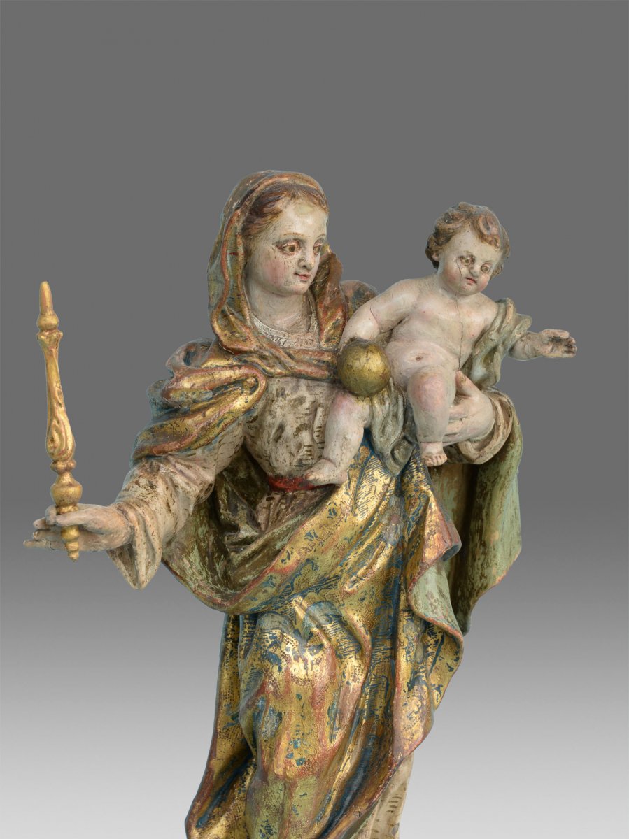 Vierge A l'Enfant Italie 18ème Siècle-photo-3