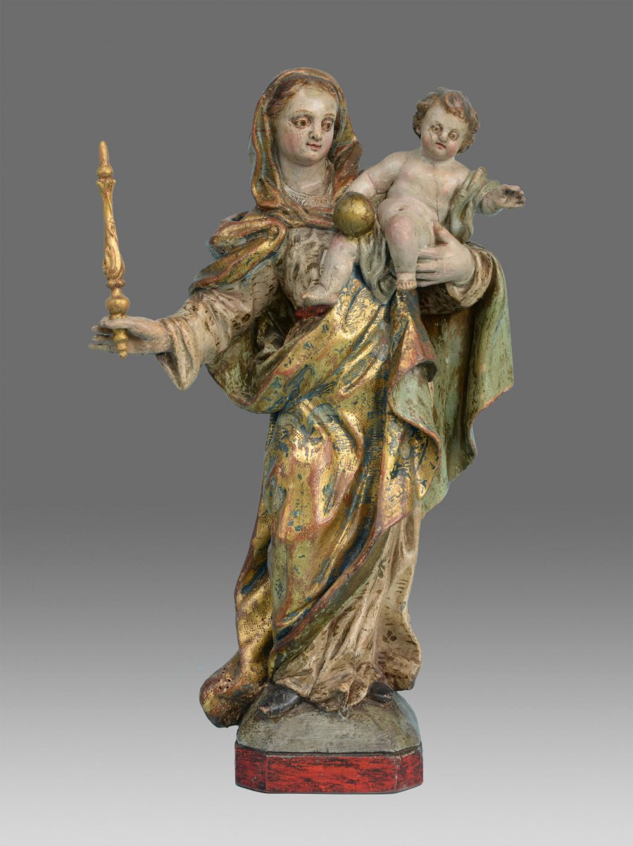 Vierge A l'Enfant Italie 18ème Siècle-photo-4