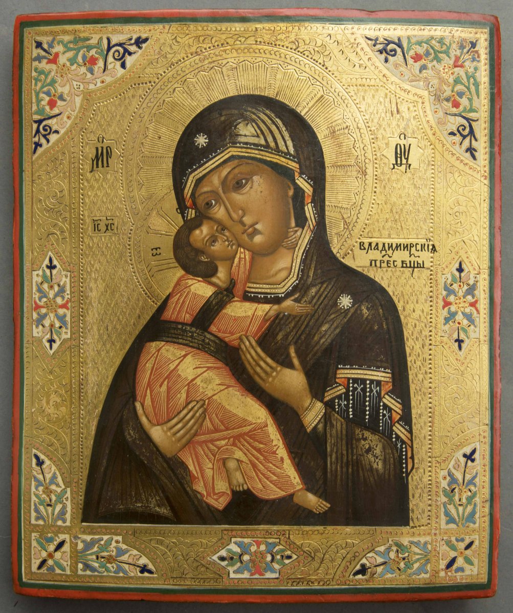 Icône Icone Icon Vladimirskaja Russie Vers 1880