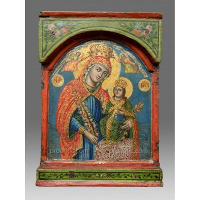 Icône Vierge Avec La Rose D´aucune Fletrissure - Icon Icone Ikone
