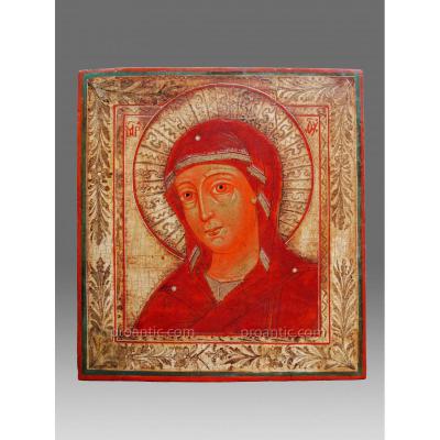 Icône Russe Vierge 19 éme siècle -Icon Icone Ikone