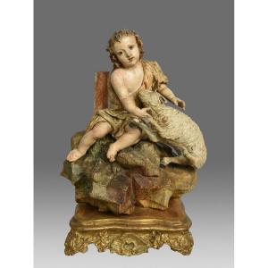 Sculpture Saint John Napoli 18th Century