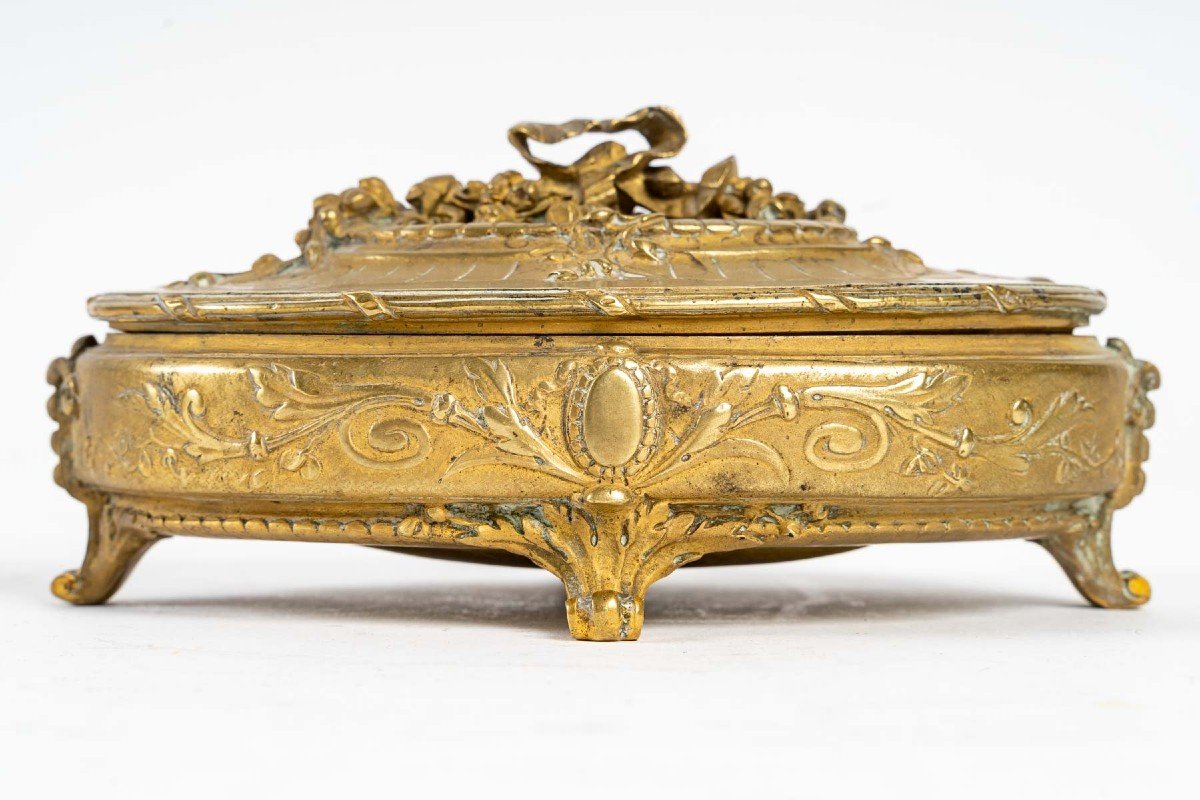 Jewelry Box In Chiseled Bronze, XIXth Century-photo-3