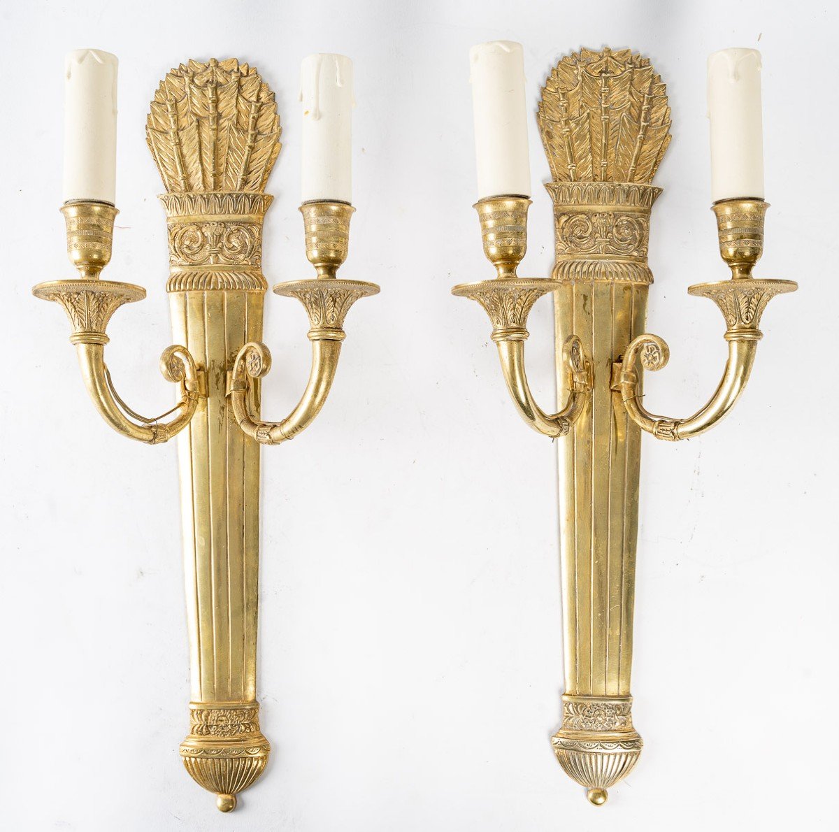 Pair Of Two-light Restoration Style Sconces-photo-2