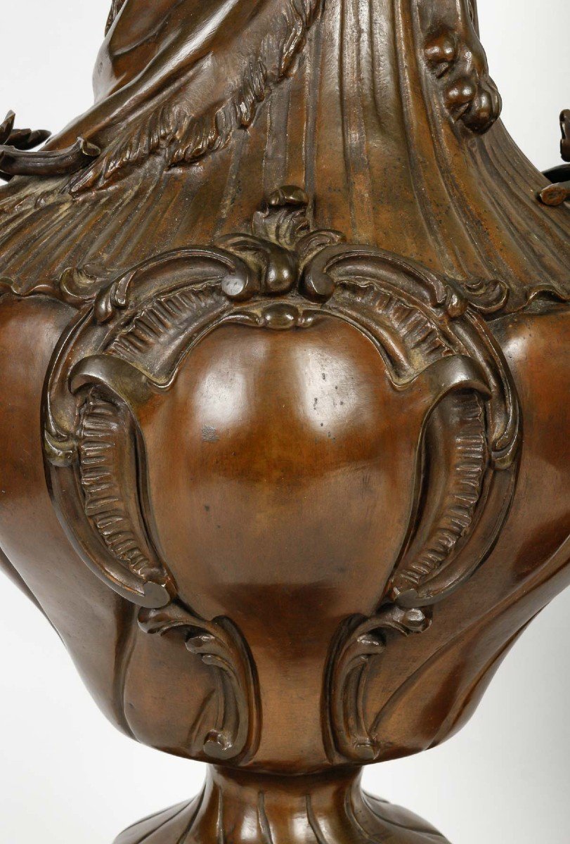 Importante Paire De Cassolettes De Style Louis XV, XIXème Siècle.-photo-3