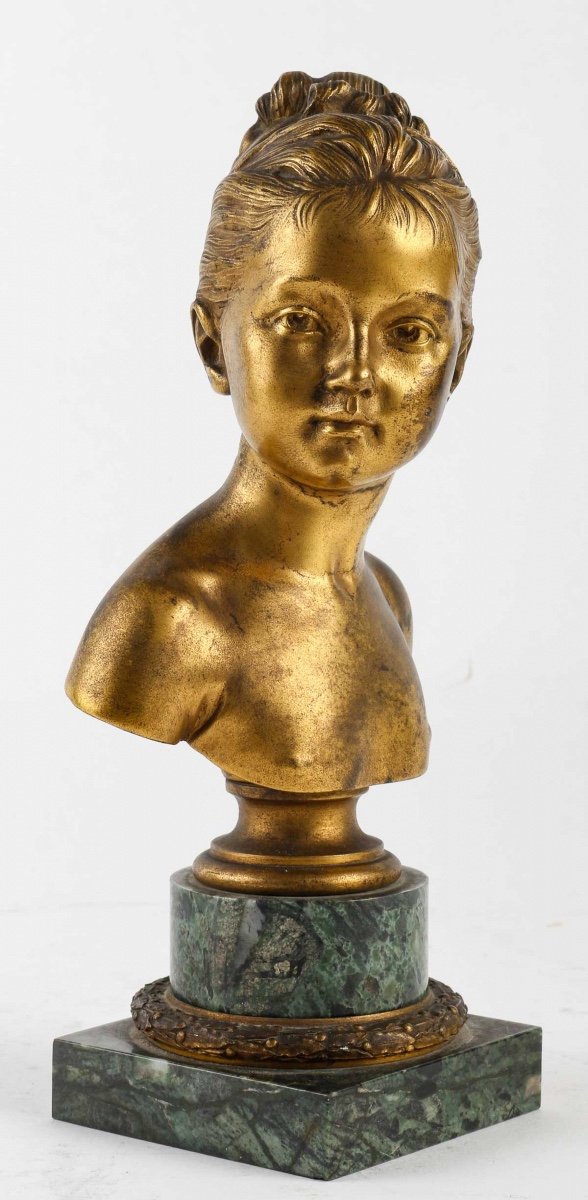 Gilt Bronze Bust Of Louise Brongniart By Houdon.-photo-2