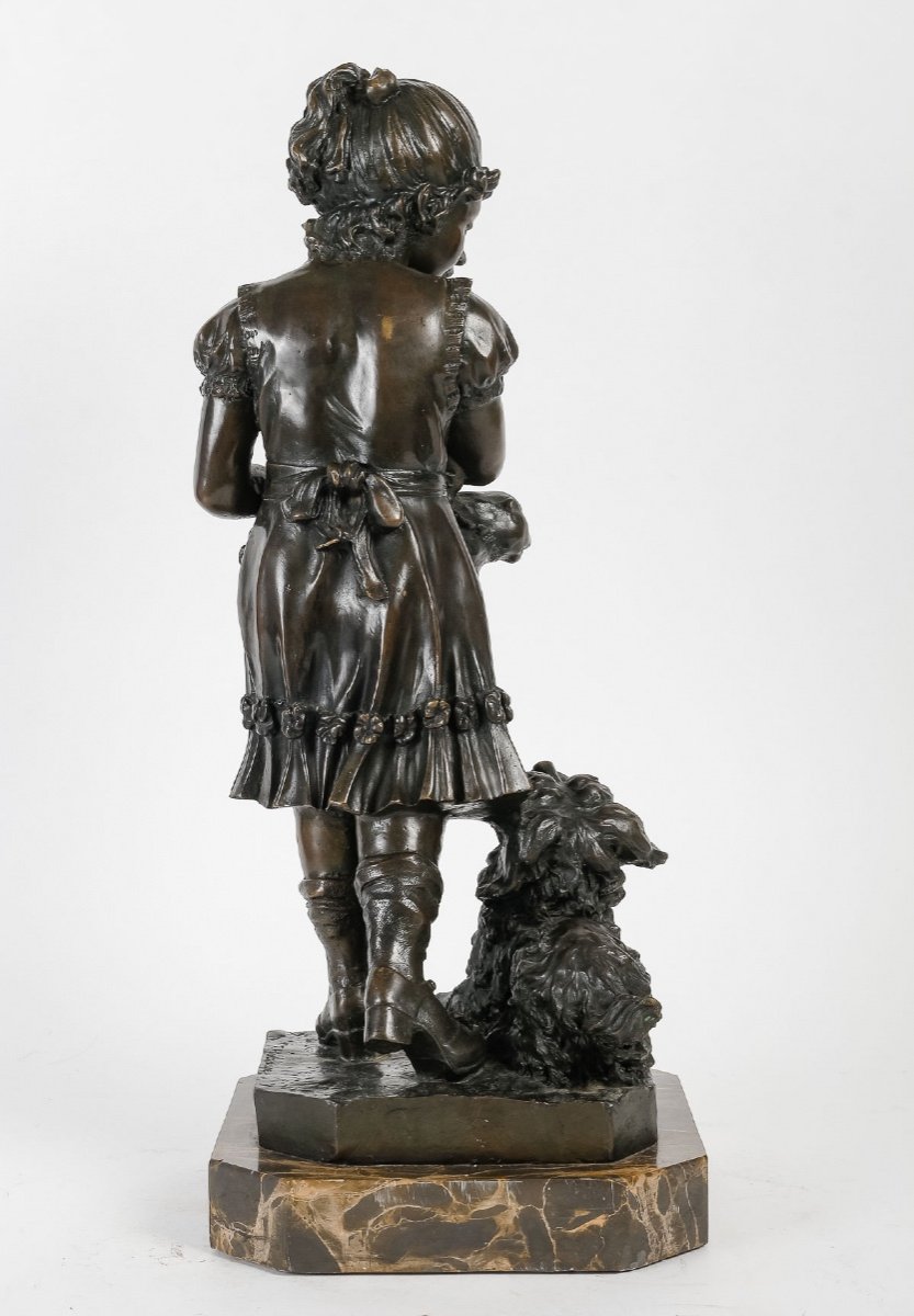 Bronze Sculpture In Romantic Taste, 20th Century.-photo-3