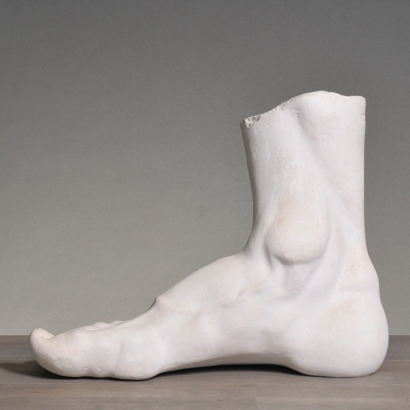 Sculpture Of A Giant Foot In Plaster, 21st Century.-photo-2