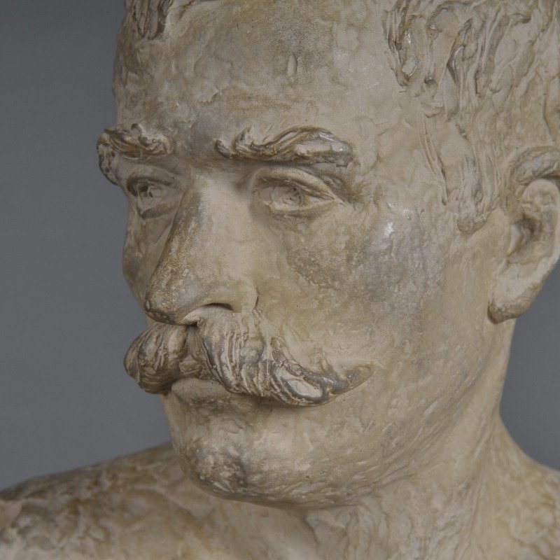 Sculpture Of A Bust Of A Man In Terracotta, Napoleon III Style, 20th Century.-photo-2