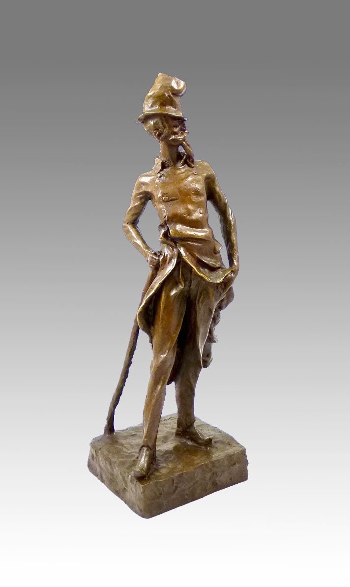 Bronze Sculpture Representing Ratapoil After Honoré Daumier, 20th Century.-photo-1